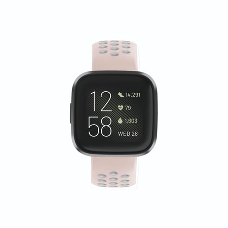 Silikon-Sportarmband für Fitbit Versa 2 / Versa/ Versa Lite, rosè/grau, universal