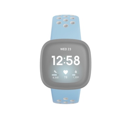 Sportarmband für Fitbit Versa3/Sense, atmungsaktiv, univ., Hellblau/Grau