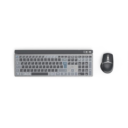 Multi-Device-Tastatur-Maus-Set "WKM-750", kabellos, LED, Schwarz, QWERTZ DE (00173069)