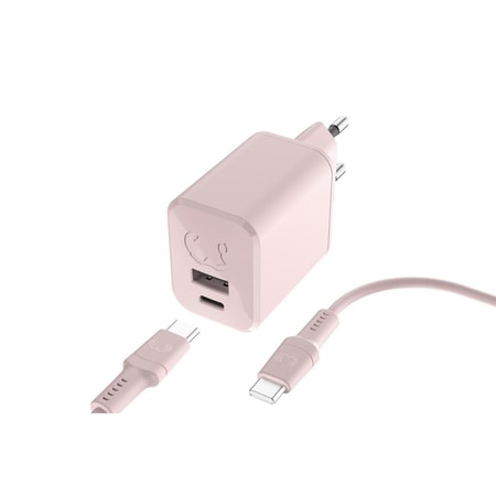 USB-C+A Mini Charger PD 45W + USB-C Kabel 2m, Smokey Pink (00220558)