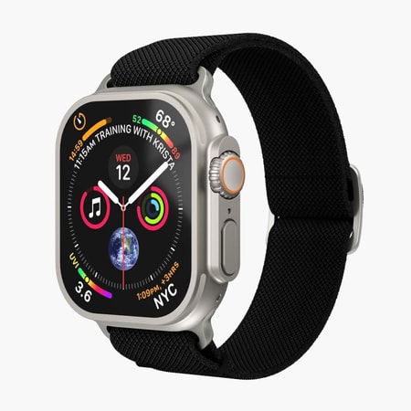 Watch Strap - Classic Nylon Loop - Armband für Apple Watch 44 / 45 / 46 / 49 mm, Black Armband