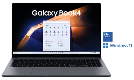 Galaxy Book4, Moonstone Gray, 15,6 Zoll, Full-HD, i3-100U, 8GB, 256GB SSD Notebook