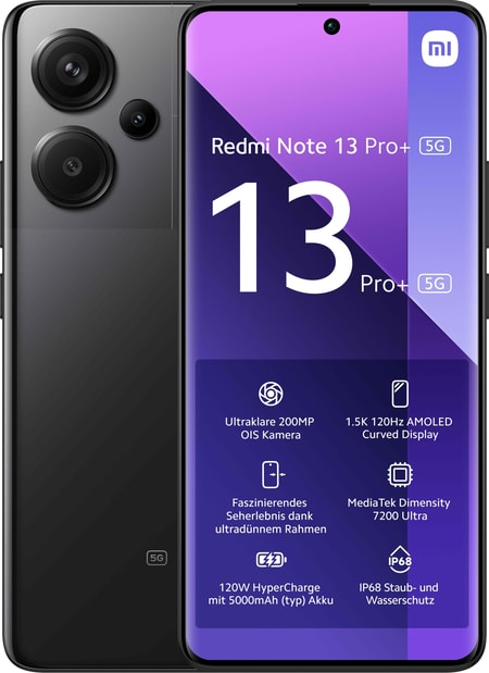 Redmi Note 13 Pro+ 5G 12GB + 512GB Midnight Black Smartphone