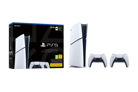 PlayStation 5 Digital Edition (Modellgruppe - Slim) + 2 DualSense Controller Bundle