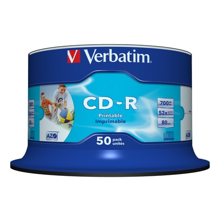CD-R AZO Wide Inkjet Printable no ID 700 MB 50 Stück CD-Rohlinge