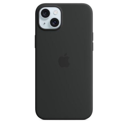 iPhone 15 Plus Silikon Case mit MagSafe - Schwarz Handyhülle