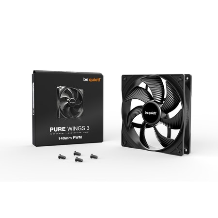 Pure Wings 3 140mm PWM Gehäuselüfter, Schwarz