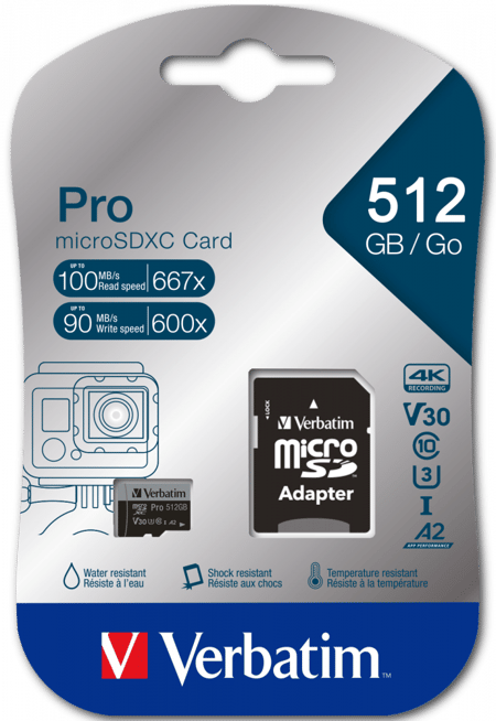 Pro U3 512GB Micro SDXC Karte, mit Adapter