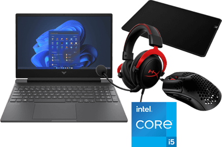 Bundle, Victus 15-fa1656ng Notebook + Cloud II Headset + Pulsefire Hast Maus + Pulsefire Mat Mauspad