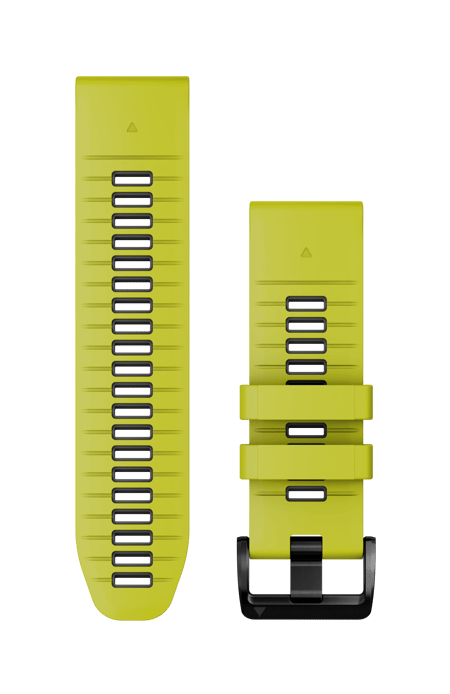 QuickFit-Armband 26 mm, Silikon Electric Lime/Graphit, Teile aus Edelstahl Schwarz