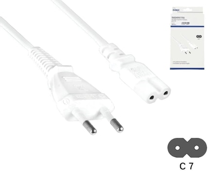 Netzkabel Europa CEE 7/7 90° auf C13, 0,75mm², VDE, gelb, Länge 1,80m