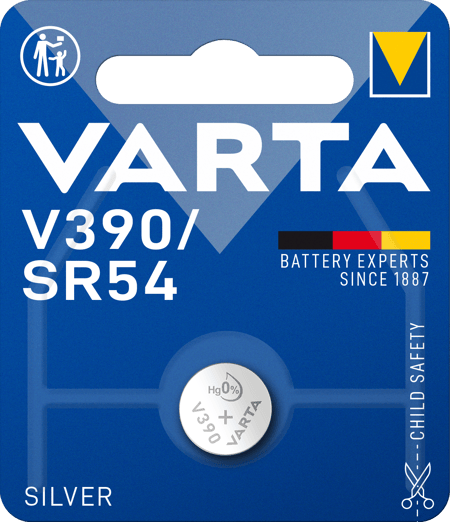 SILVER Coin V390/SR54, 1er Blister Batterie
