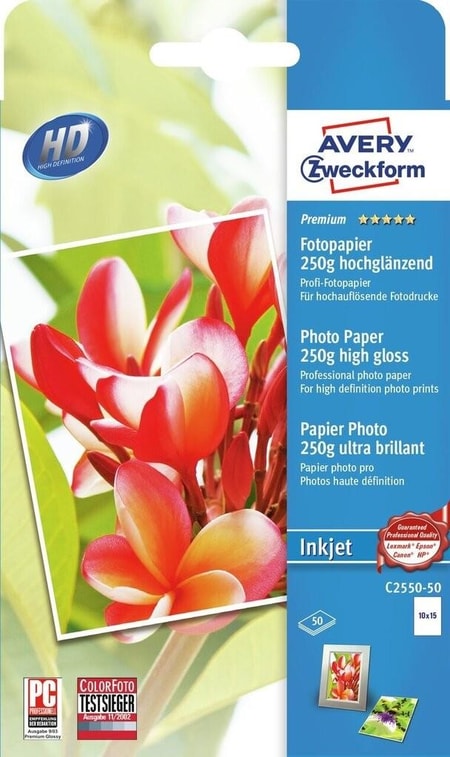 Premium Inkjet Fotopapier 10x15 250g 50 Blatt Fotopapier