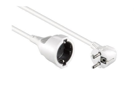 Verlängerungskabel Schutzkontakt 1,5mm², 2m, CEE 7/7 90° auf CEE 7/3