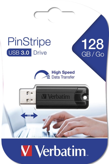 Verbatim PinStripe USB 3.0 128GB schwarz USB-Stick
