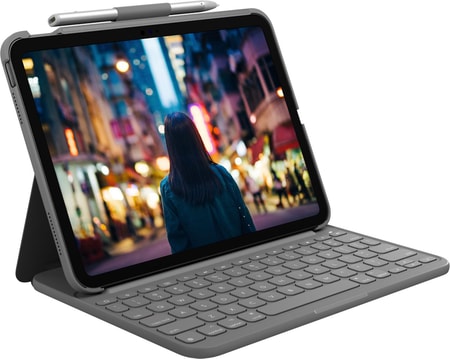 Slim Folio für iPad 10.Generation Oxford Grey Tablet-Tastatur mit Bookcover