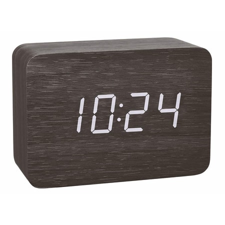 60.2549 CLOCCO Design Funk-Wecker in Holz-Optik