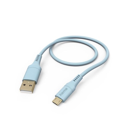 Ladekabel "Flexible", USB-A - Micro-USB, 1,5 m, Silikon, Blau