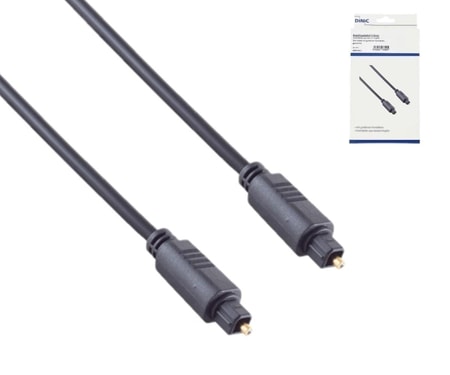 Toslink Kabel, 4mm Ø, Stecker aus PVC, Kontakte vergoldet, schwarz, Länge 5,00 m