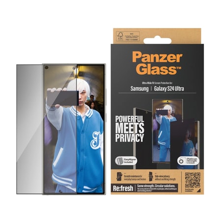 ScreenPro Schutzglas mit Sichtschutz für Samsung Galaxy S24 Ultra, Ultra-Wide Fit
