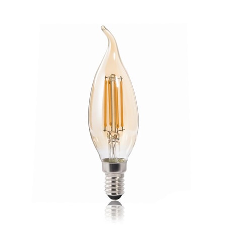 LED-Filament E14, 400lm ersetzt 35W, Windstoß-Kerze, Amber, Warmweiß 00112841