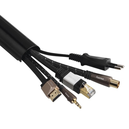 Alu-Kabelkanal, halbrund, 110 x 3,3 x 1,8 cm, Schwarz (00220990)