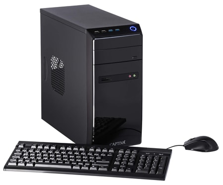 Desktop-PC B4A 19V2, Schwarz, AMD Ryzen 3 3200G, 8GB, 240GB SSD + 1TB HDD