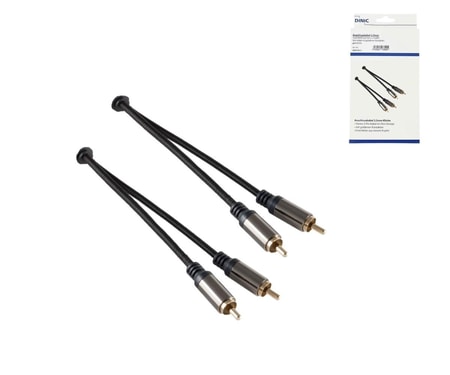 HQ Stereo Cinch Kabel, schwarz, 2x Cinch Stecker auf 2x Cinch Stecker, 2,5m