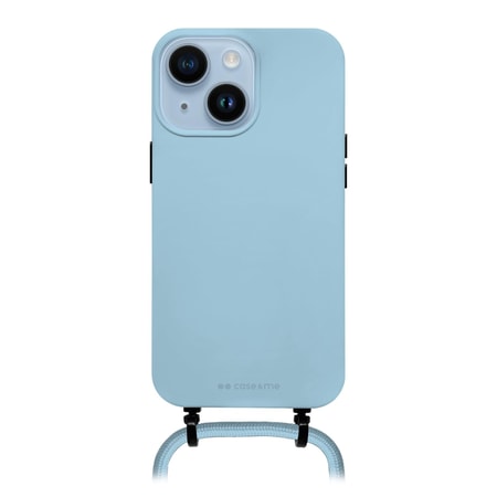 Cover Bond - Hülle für iPhone 14 Plus mit abnehmbarem Umhängeband, Hellblau