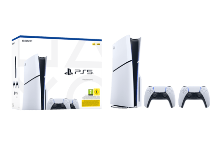 PlayStation 5 (Modellgruppe - Slim) + 2 Controller