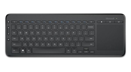 All-in-One Media Tastatur mit Touchpad, Funk, Schwarz