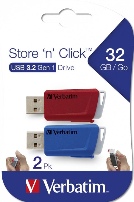 Store 'n' Click USB 3.2 Gen 1 2x 32GB Rot/Blau USB-Stick