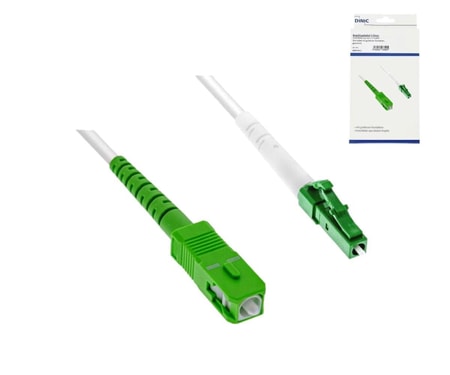 Anschlusskabel für Glasfaser-Router, LCA-SCA, Simplex, OS2, LC/APC 8° auf SC/APC 8°, LSZH, 10m