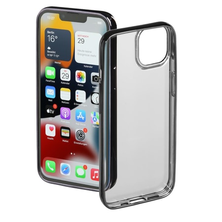 Handyhülle Hama Clear&Chrome Handy-Schutzhülle 15,5 cm (6.1 Zoll) Cover Schwarz, Transparent
