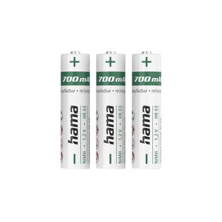 NiMH-Akkus, AAA Micro, 700 mAh, 1,2V, 3 Stück 00223526 Akku