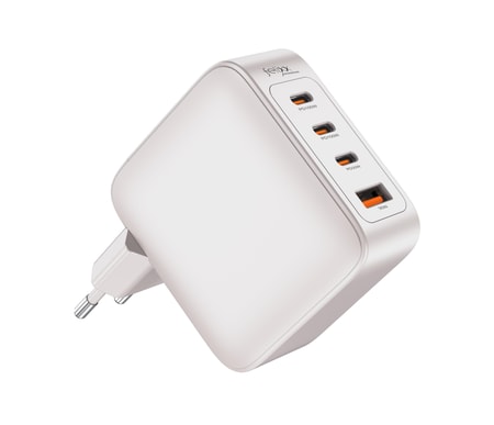 100W GaN PD Reiselader, USB-A + 3 USB-C Anschlüsse, weiß