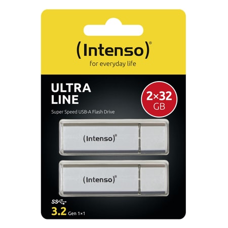 USB-Stick 64 GB (2x 32 GB), Ultra Line, Doppelpack, Silber (3531482)