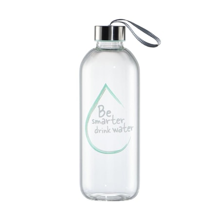 Glasflasche, 1 l, mit Schutzhülle, Schlaufe, für Kohlensäure u. heiß/kalt (00181597)