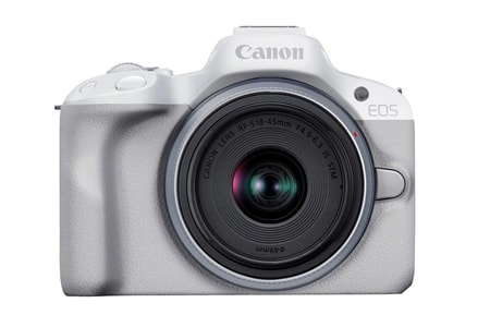 EOS R50 Gehäuse weiß + Objektiv RF-S 18-45mm F4.5-6.3 IS STM Kit