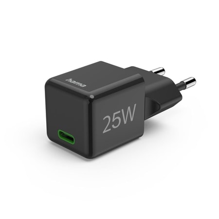 Schnellladegerät, USB-C, PD/Qualcomm®, Super-Mini-Charger, 25 W, Schwarz (00201985) Ladegeräte