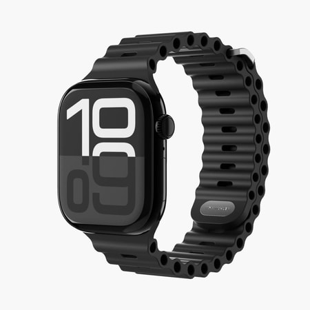 Watch Strap - Wave Band 2 - Armband für Apple Watch 44 / 45 / 46 / 49 mm, Black Armband