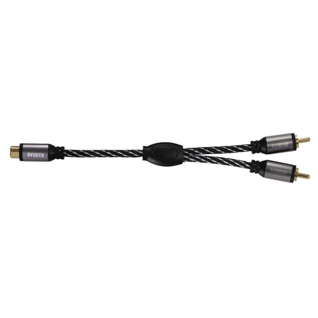Subwoofer-Kabel + Adapter, Cinch-Kup. - 2 Cinch-St., Gewebe, vergoldet, 5,0 m (00127069)