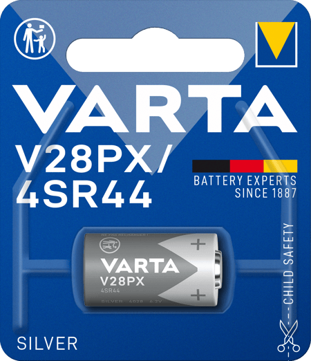 SILVER Cylindrical V28PX/4SR44, 1er Blister Batterie