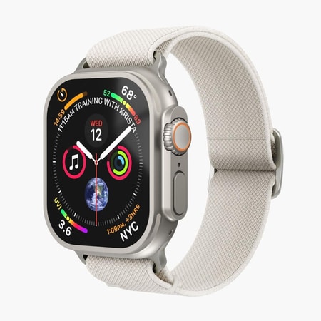 Watch Strap - Classic Nylon Loop - Armband für Apple Watch 40 / 41 / 42 mm, Cream Armband