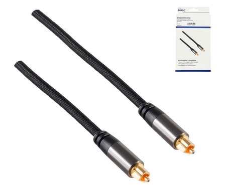 HQ Toslink Kabel, Textilgewebe, schwarz, Toslink Stecker auf Toslink Stecker, 6mm Ø, 2,5m