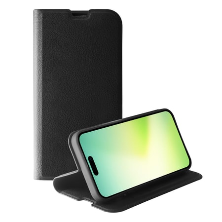 Premium Wallet, Book Cover für iPhone 15 Plus, schwarz (63907) Handyhülle