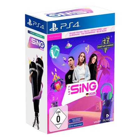 PS4-Spiel Let's Sing 2025 + 2 Mics