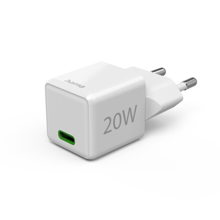 Schnellladegerät, USB-C, PD/Qualcomm®, Super-Mini-Charger, 20 W, Weiß (00201980)