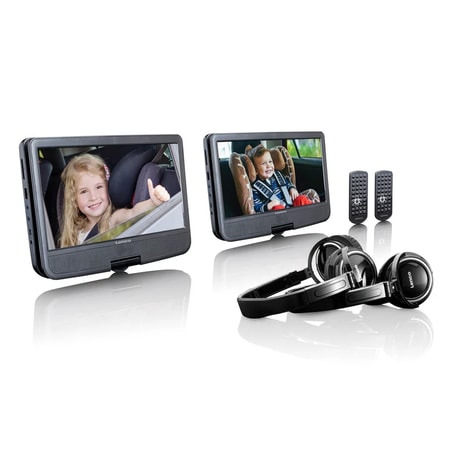 DVP-1046 2x 10-Zoll tragbarer DVD Player mit wiederaufladbarem Akku