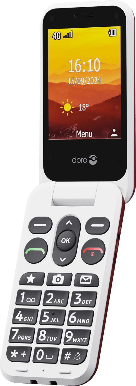 Leva L30 rot-weiß Handy